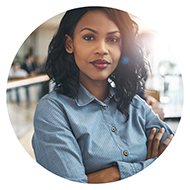 busy-professional-crossing-her-arms-in-a-blue-shirt